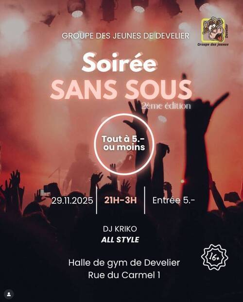 Soirée sans sous du Groupe des Jeunes